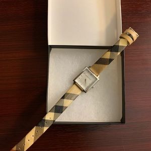 Beautiful Burberry Plaid Watch with Square Face